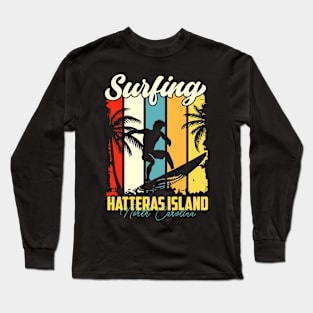 Surfing | Hatteras Island, North Carolina Long Sleeve T-Shirt